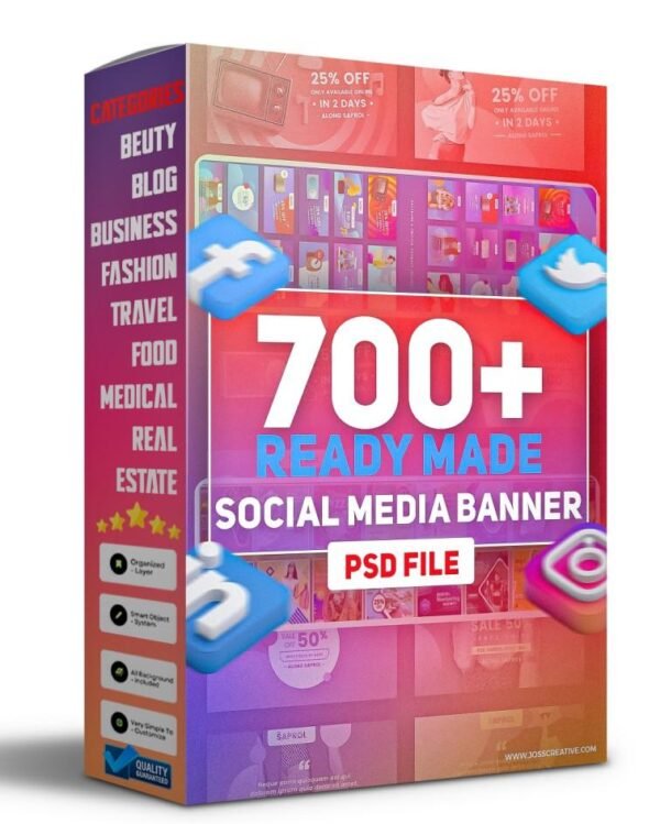 700+ Social Media Kit PSD - Banner Template Pack